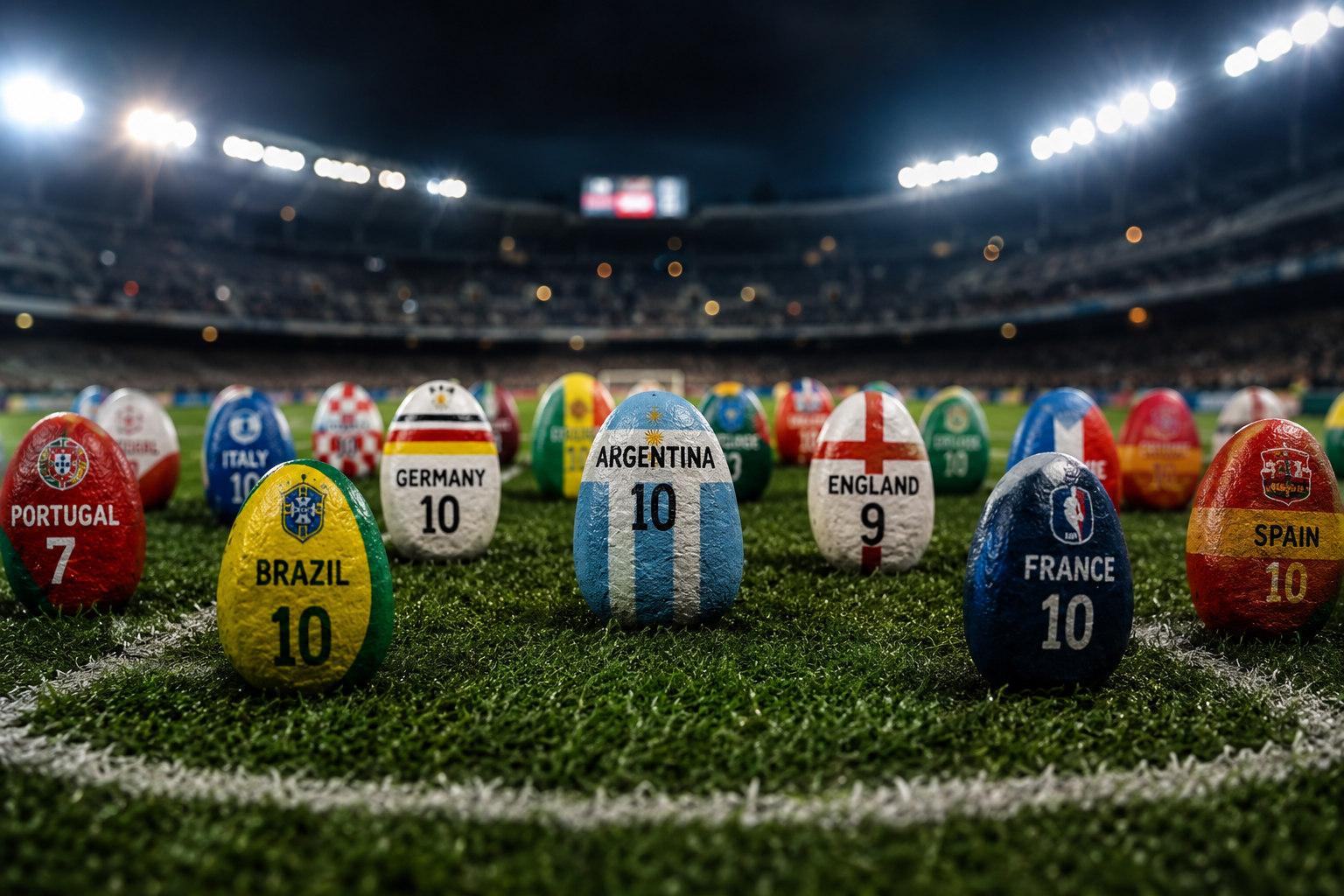 Custom Hand-Painted mundial team rock